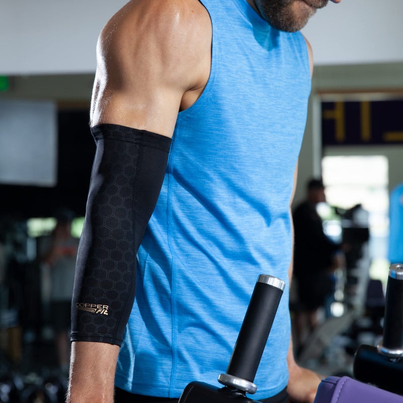 Copper Fit unisex adult Elbow Compression Sleeve Hosiery, Black, Large US - Image 5